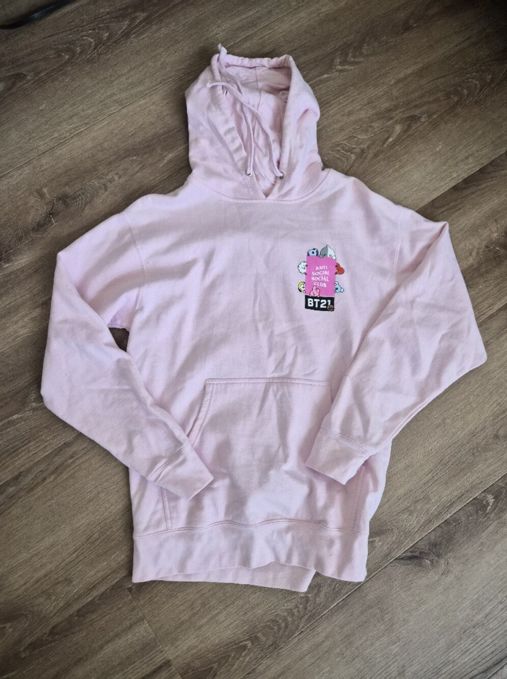 BTS x Anti Social Social Club MadHouse Light Pink Pullover Hoodie Medium